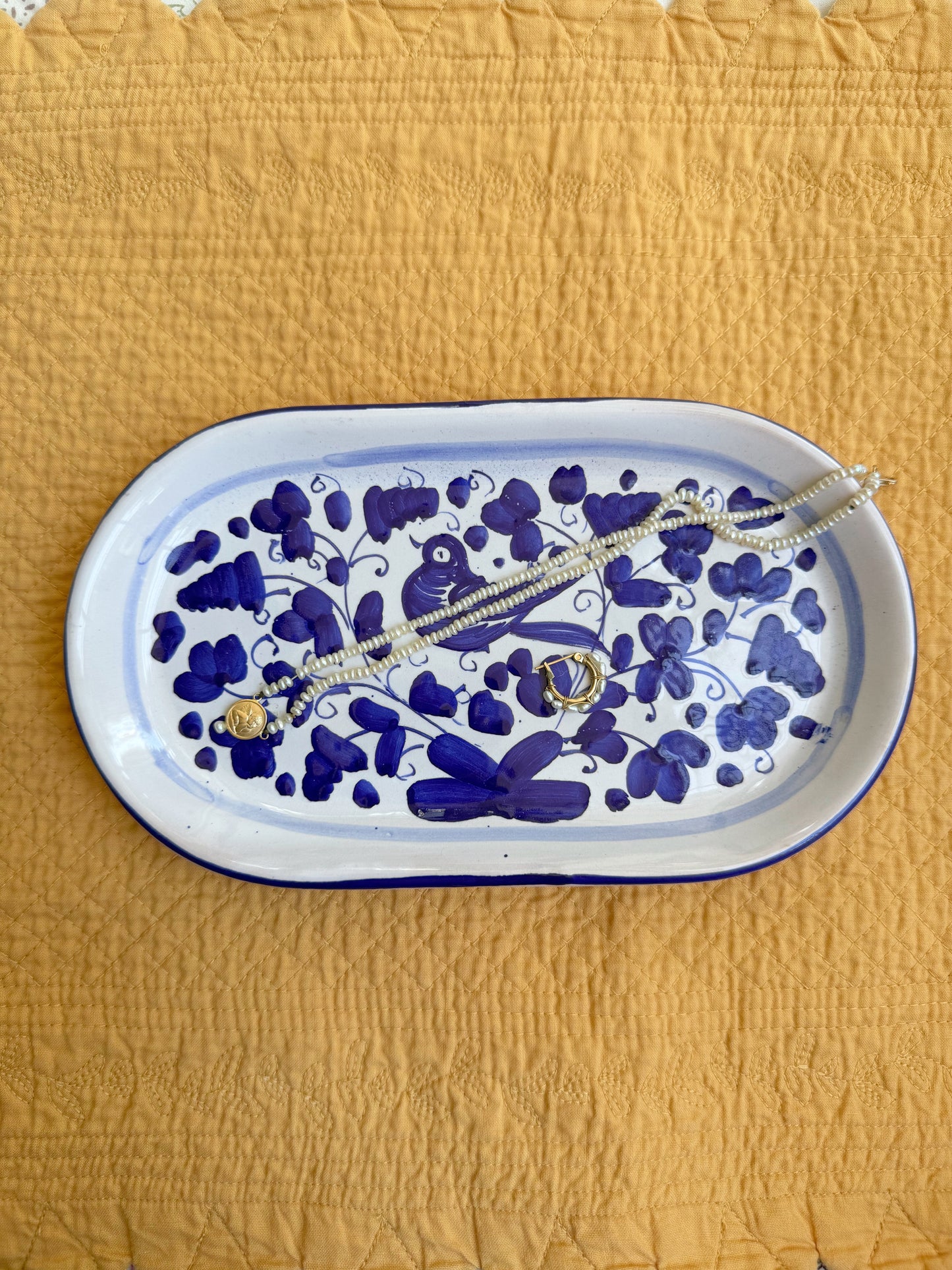 Hand Painted Indigo Dish