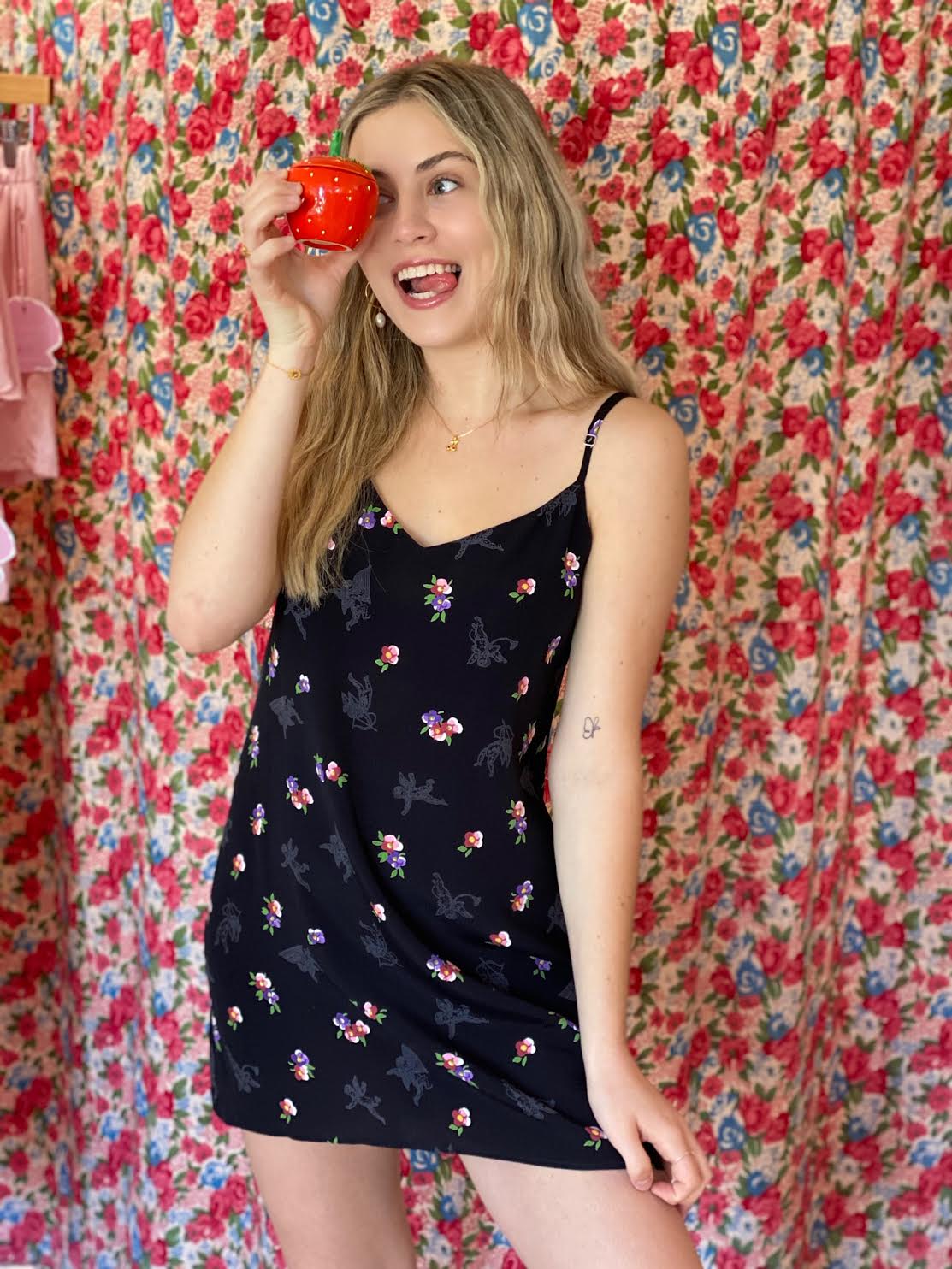 Lilou Dress - Black Angel Print