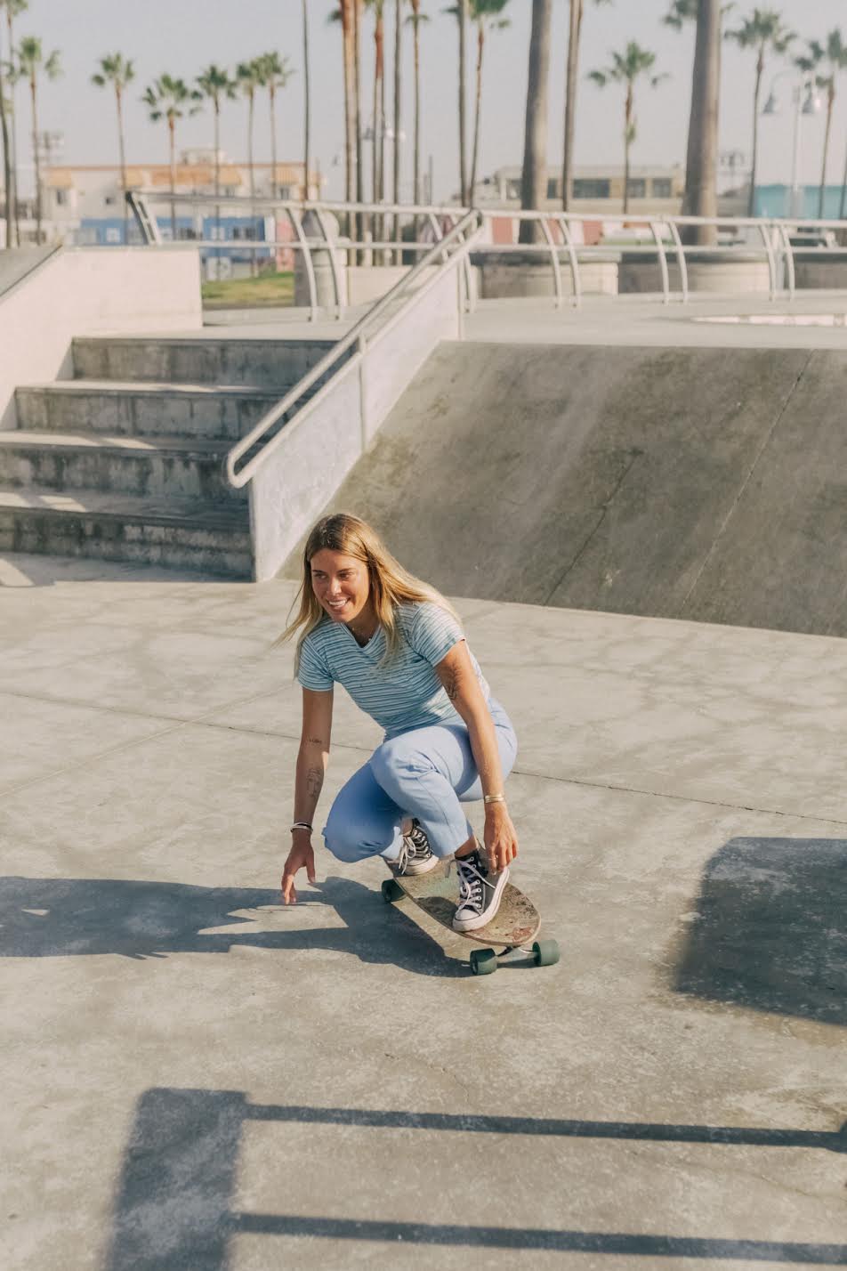 Skater Pant - Blue Chambray