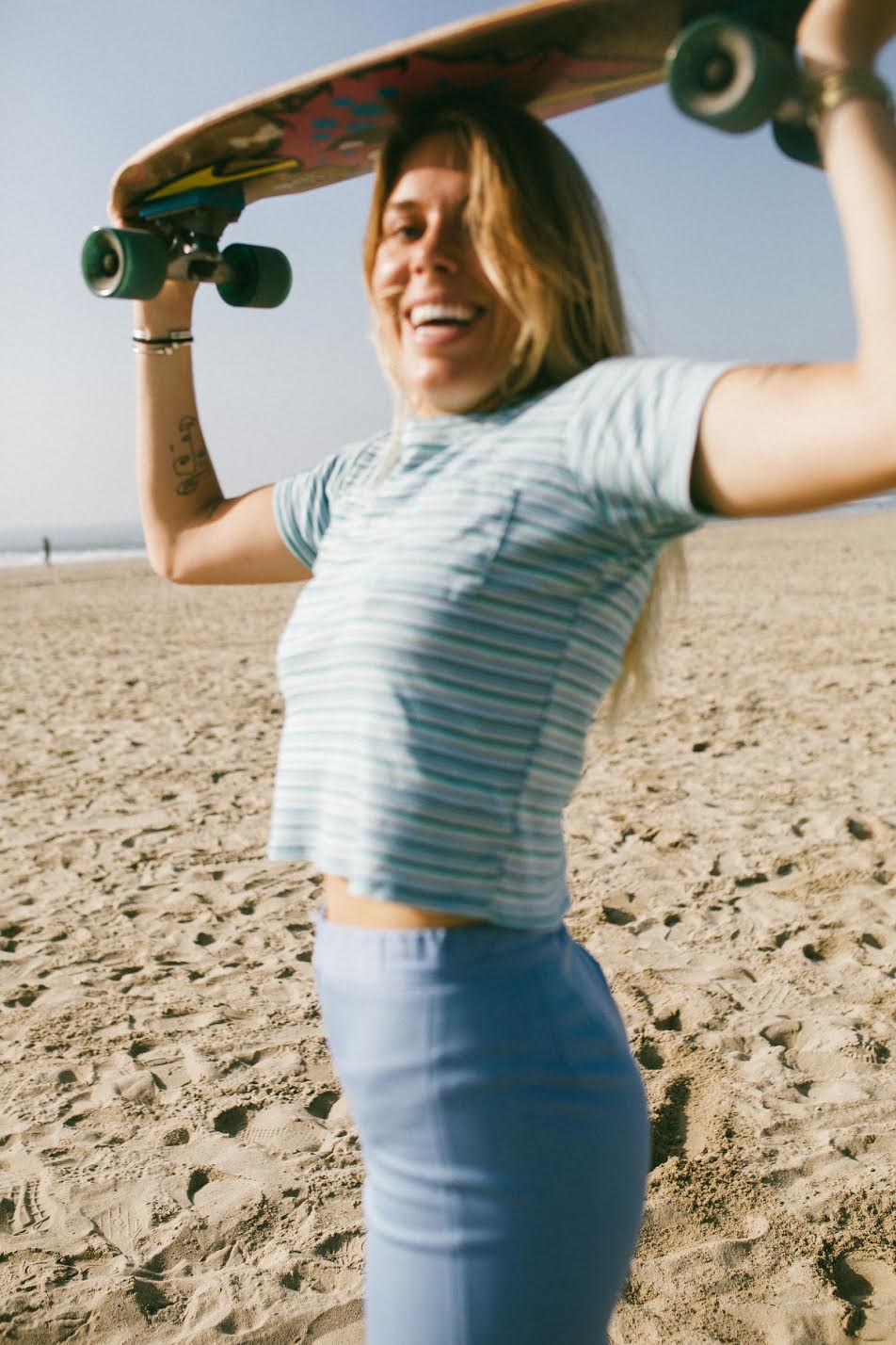 Skater Pant - Blue Chambray