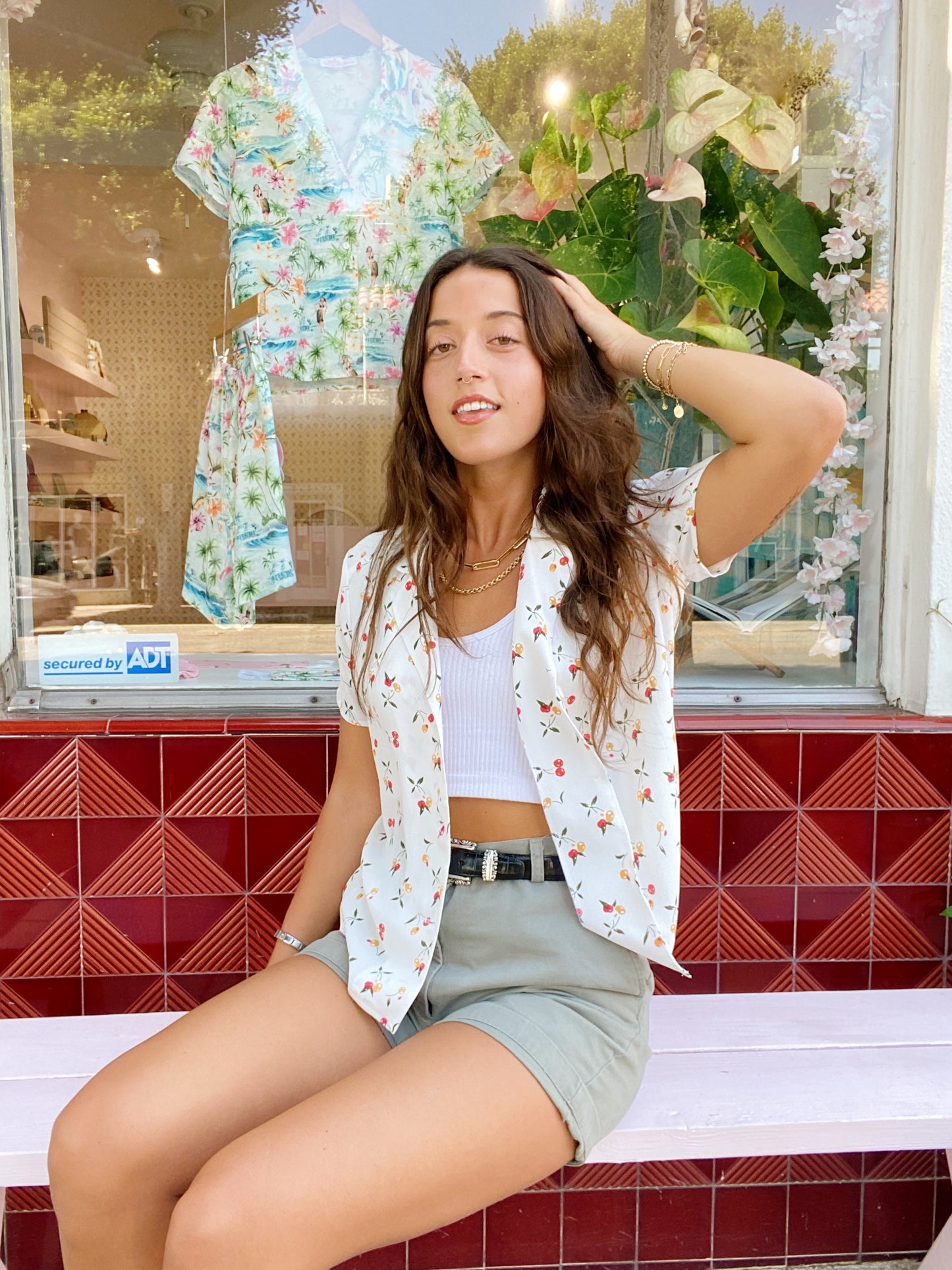 Camp Shirt - Ivory Cherry
