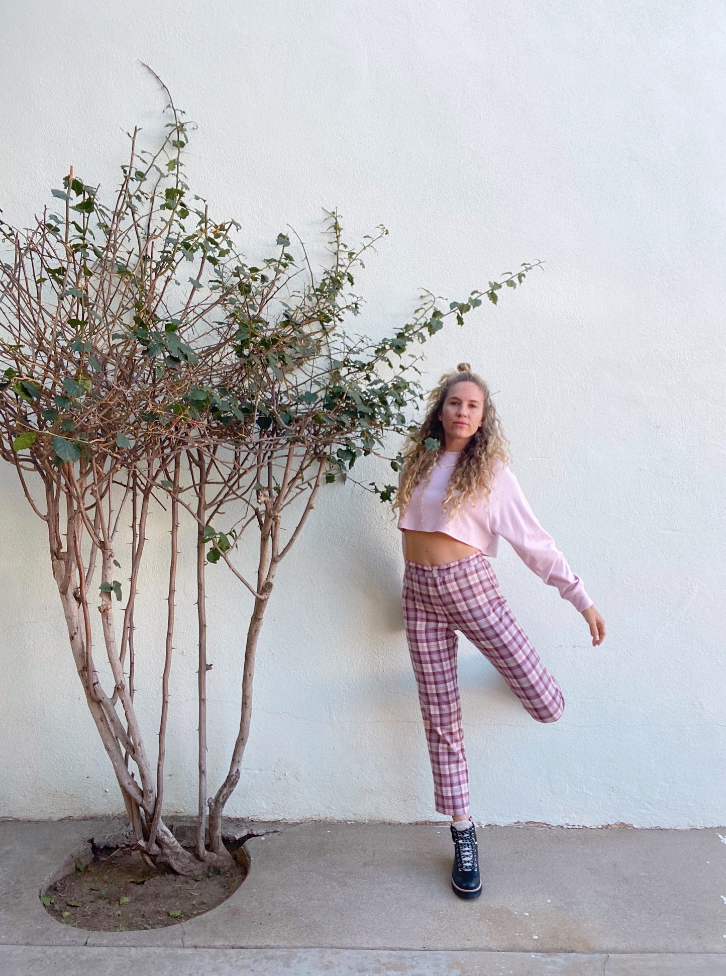 Skater Pant - Plum Plaid