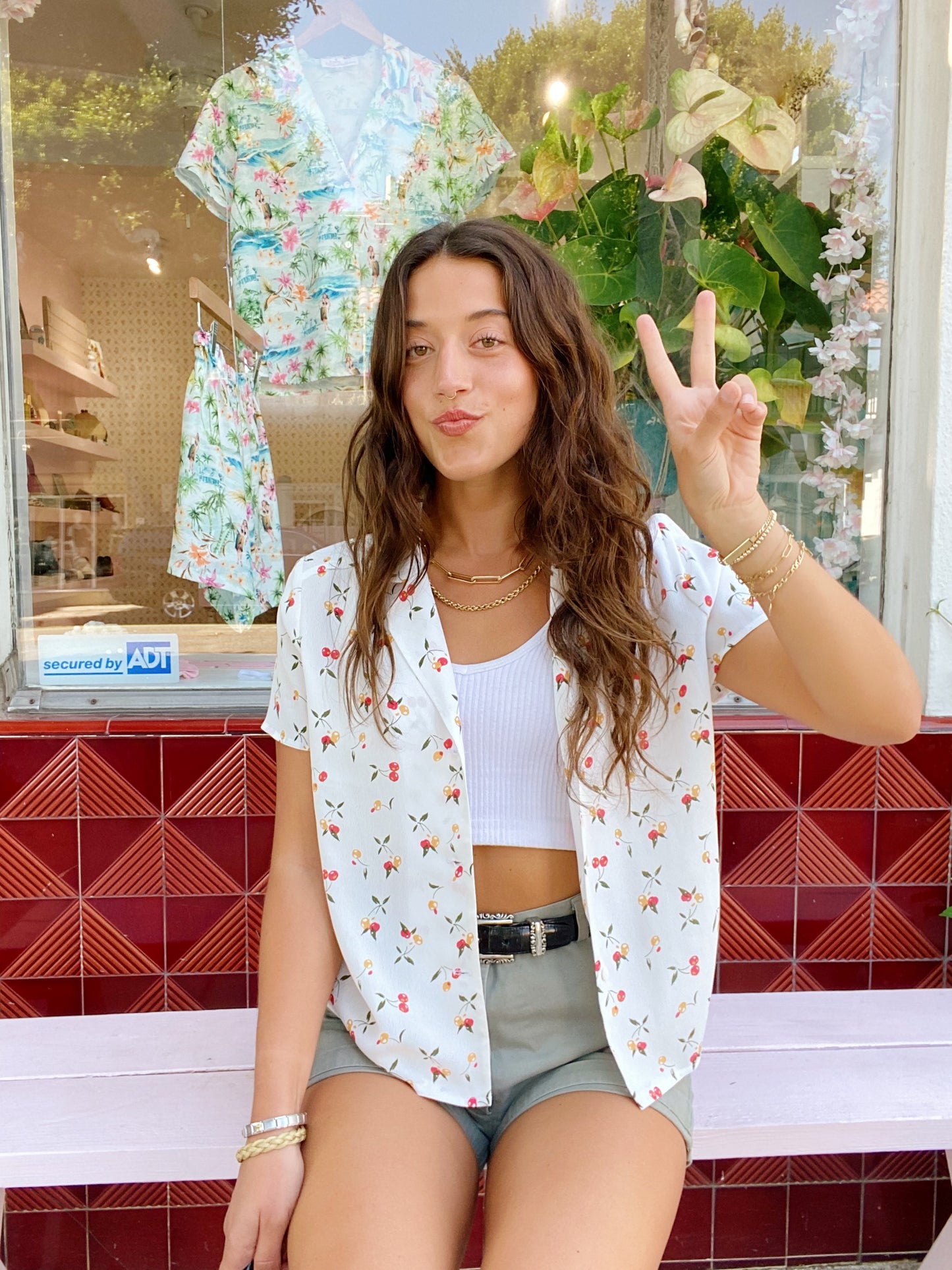 Camp Shirt - Ivory Cherry
