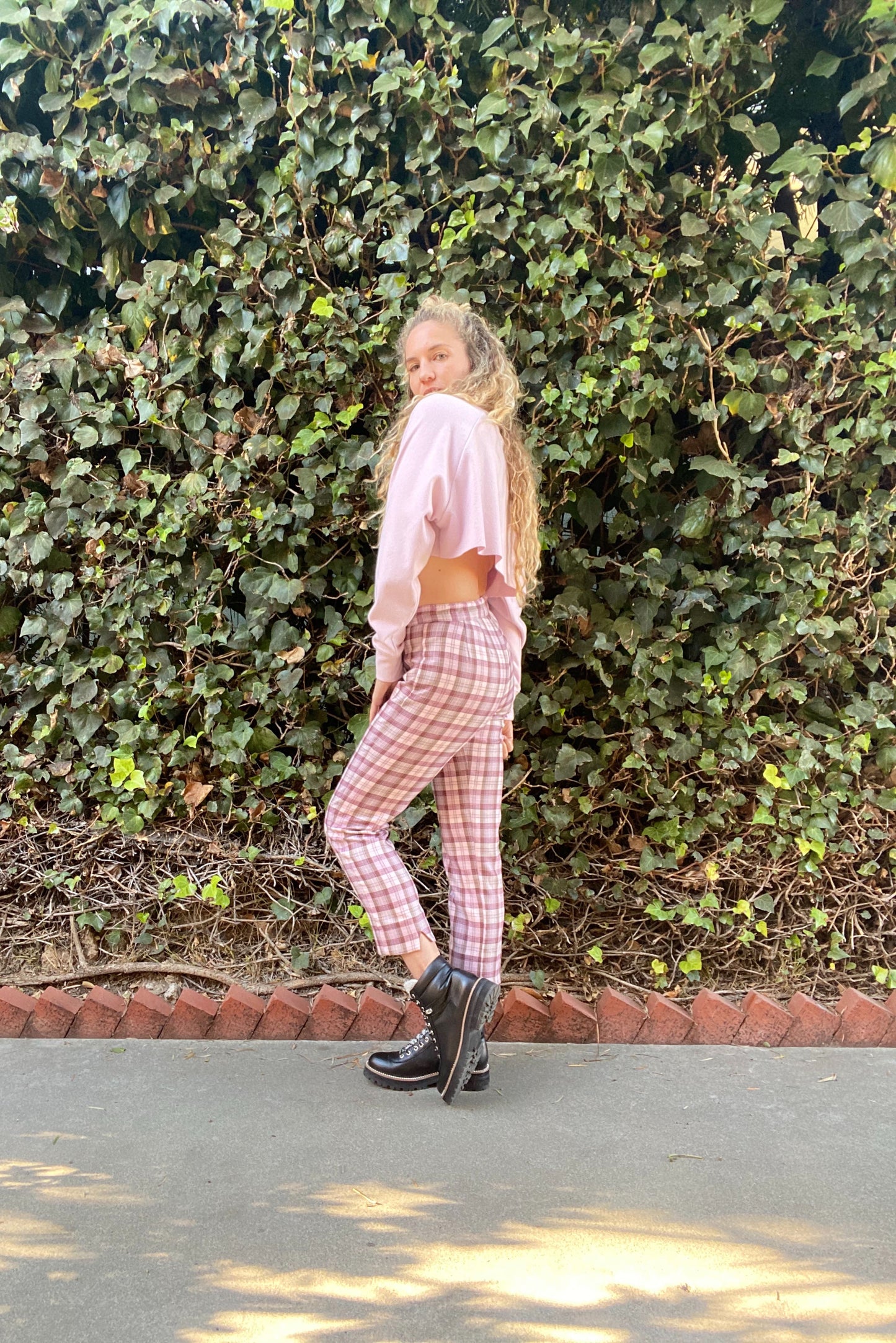 Skater Pant - Plum Plaid