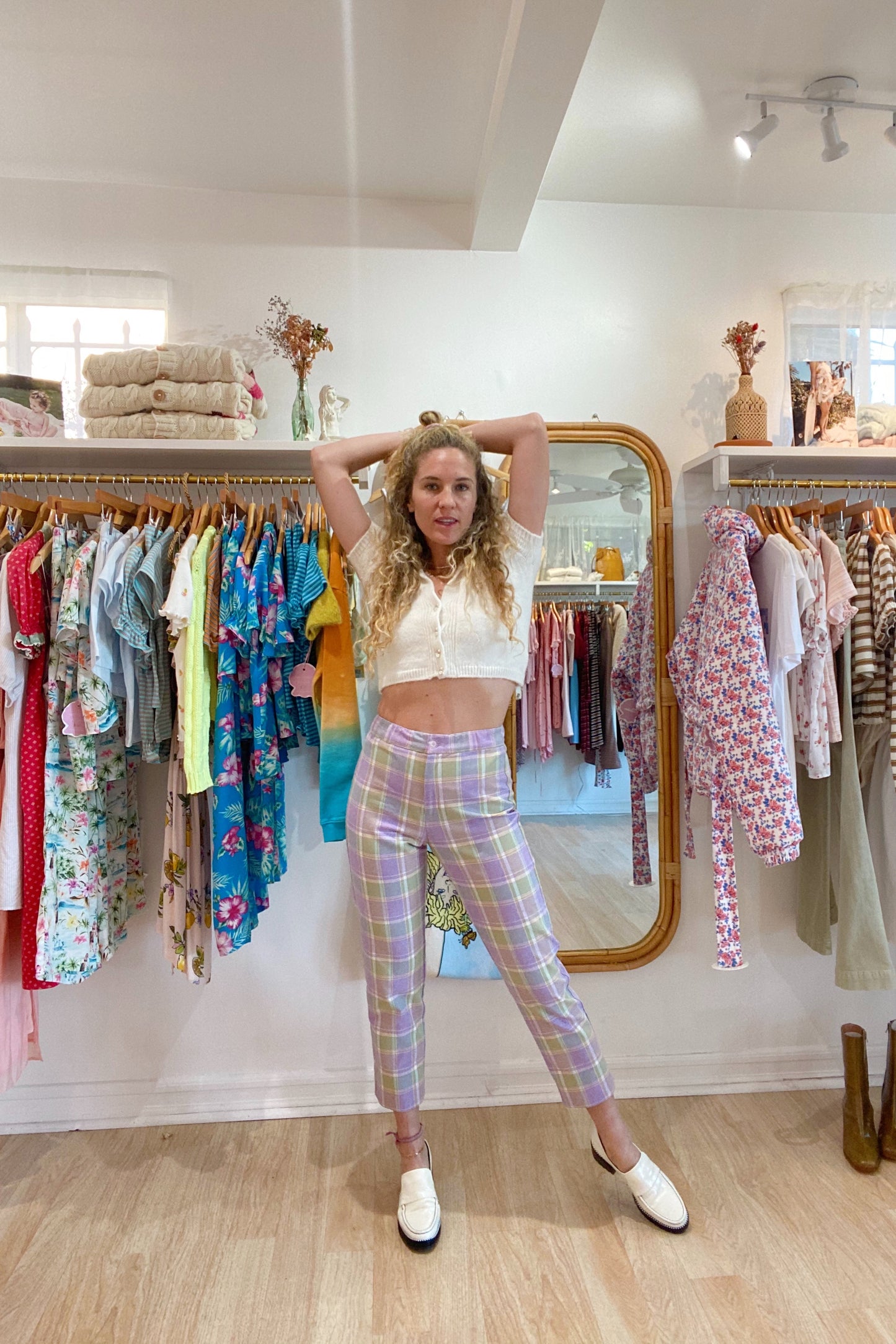 Skater Pant - Lavender Mint Plaid