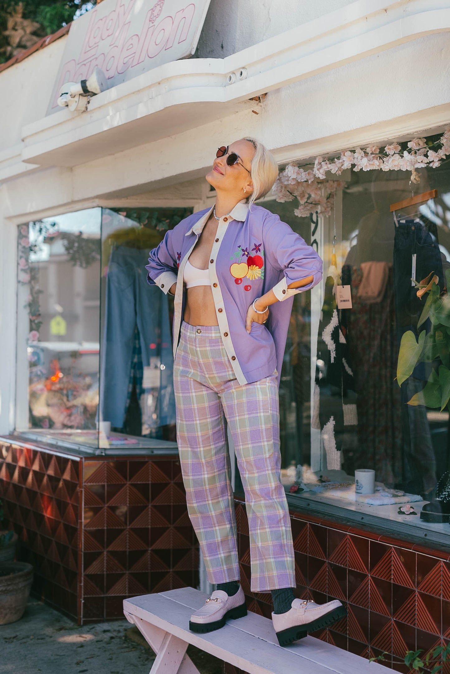 Skater Pant - Lavender Mint Plaid