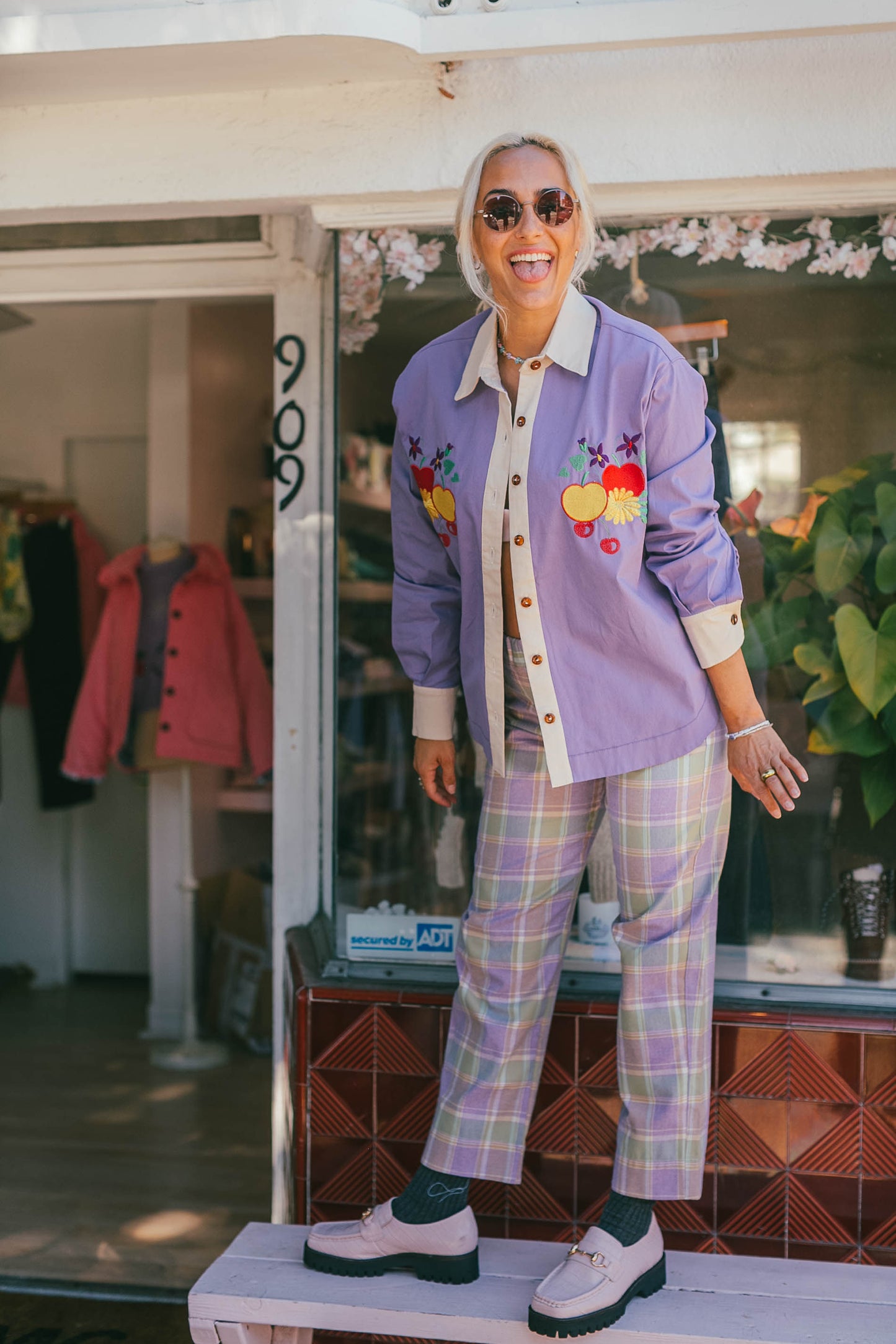 Skater Pant - Lavender Mint Plaid