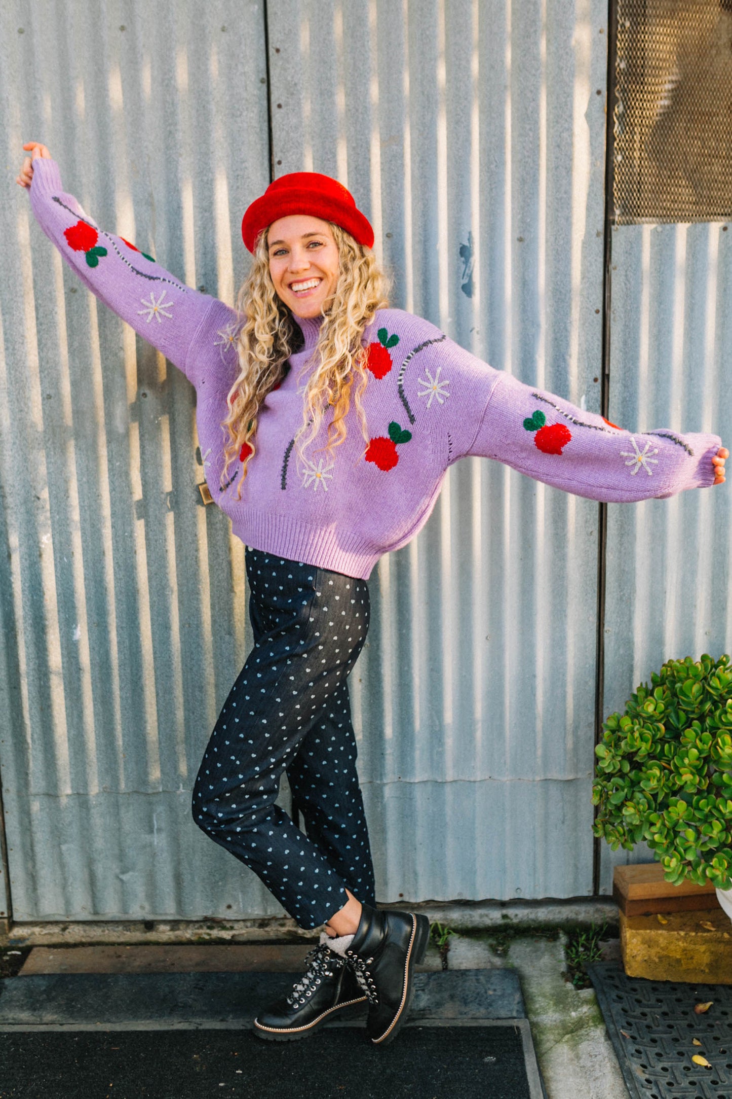 Skater Pant - Indigo Hearts