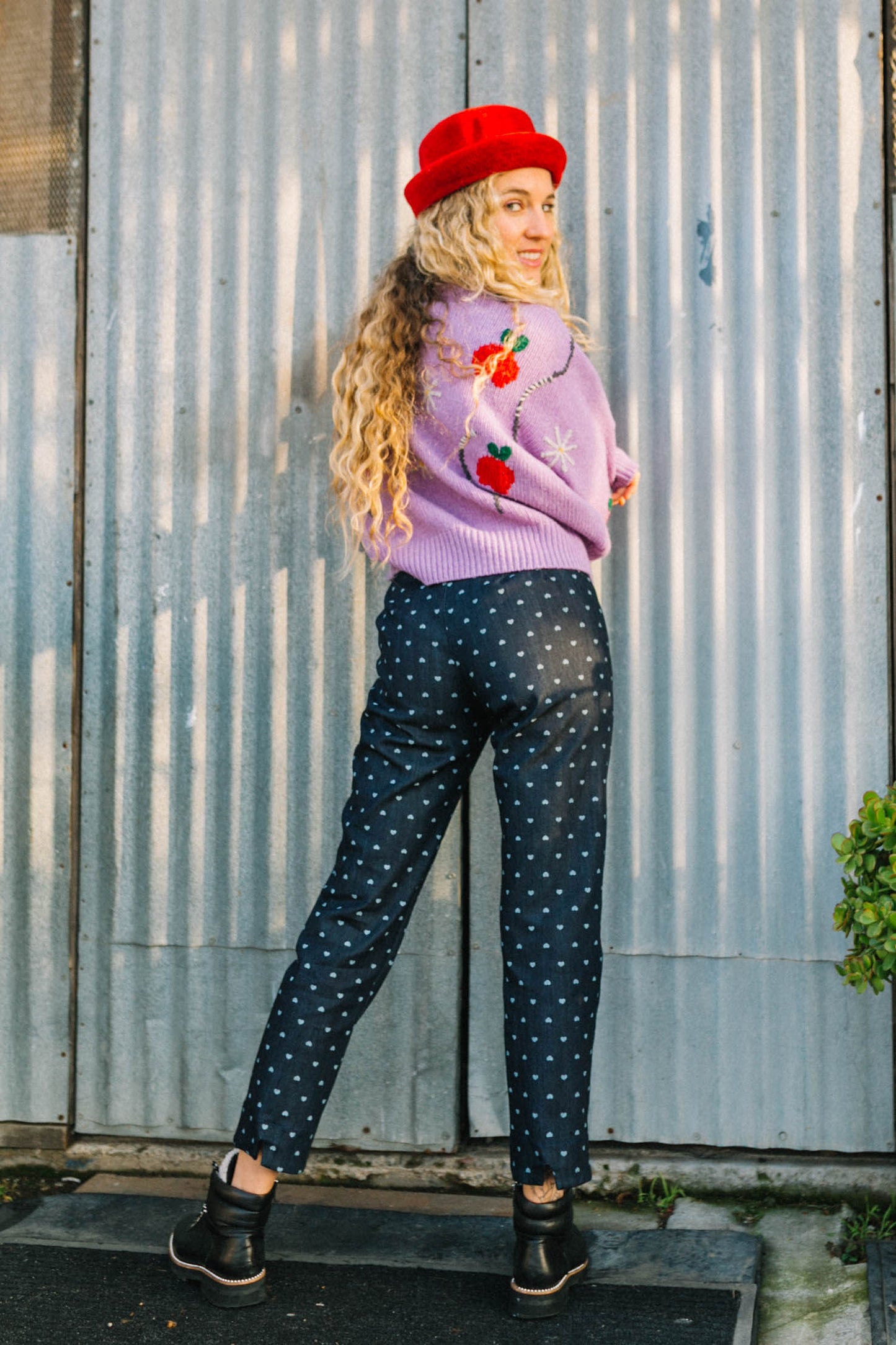 Skater Pant - Indigo Hearts