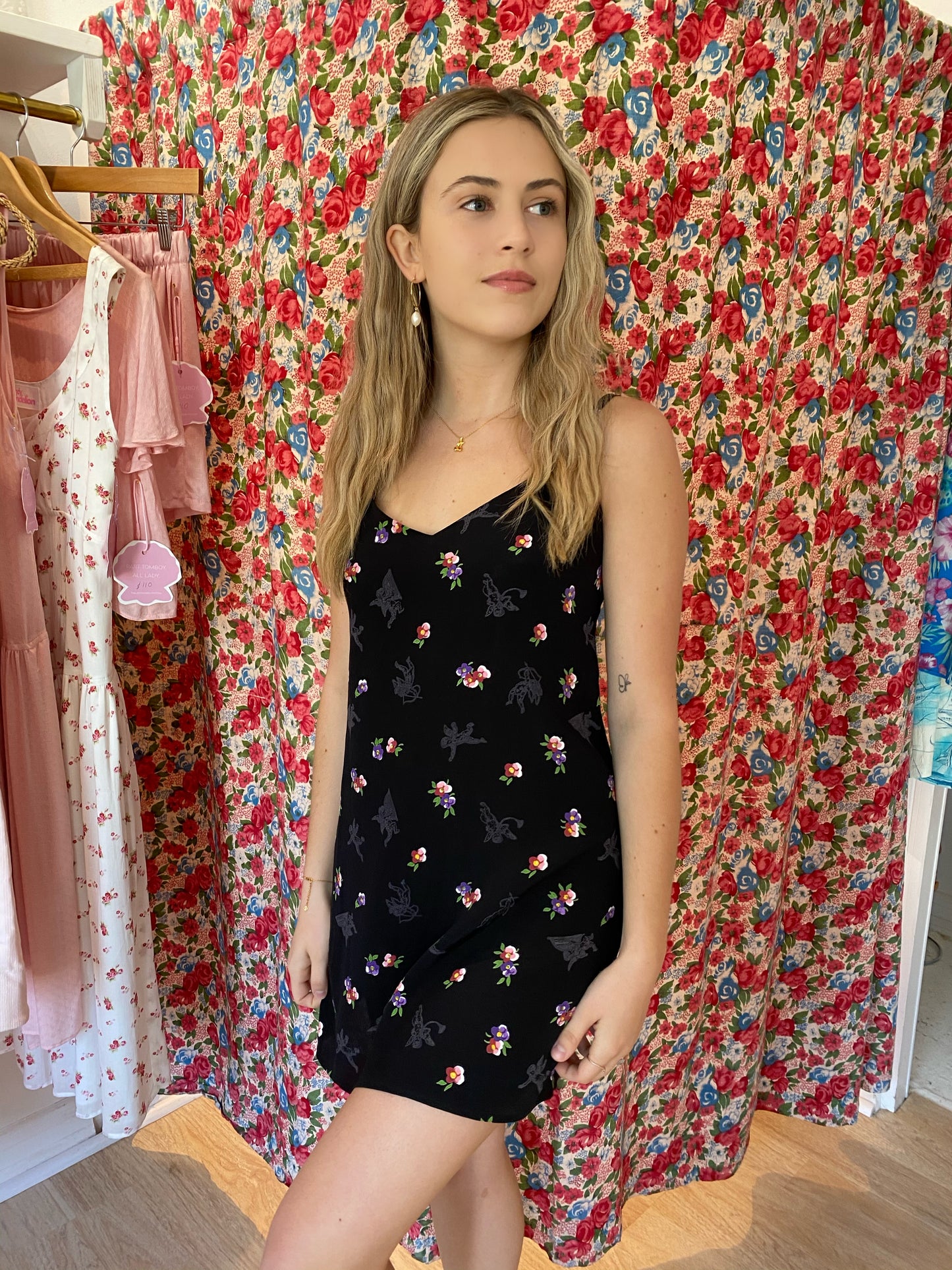 Lilou Dress - Black Angel Print