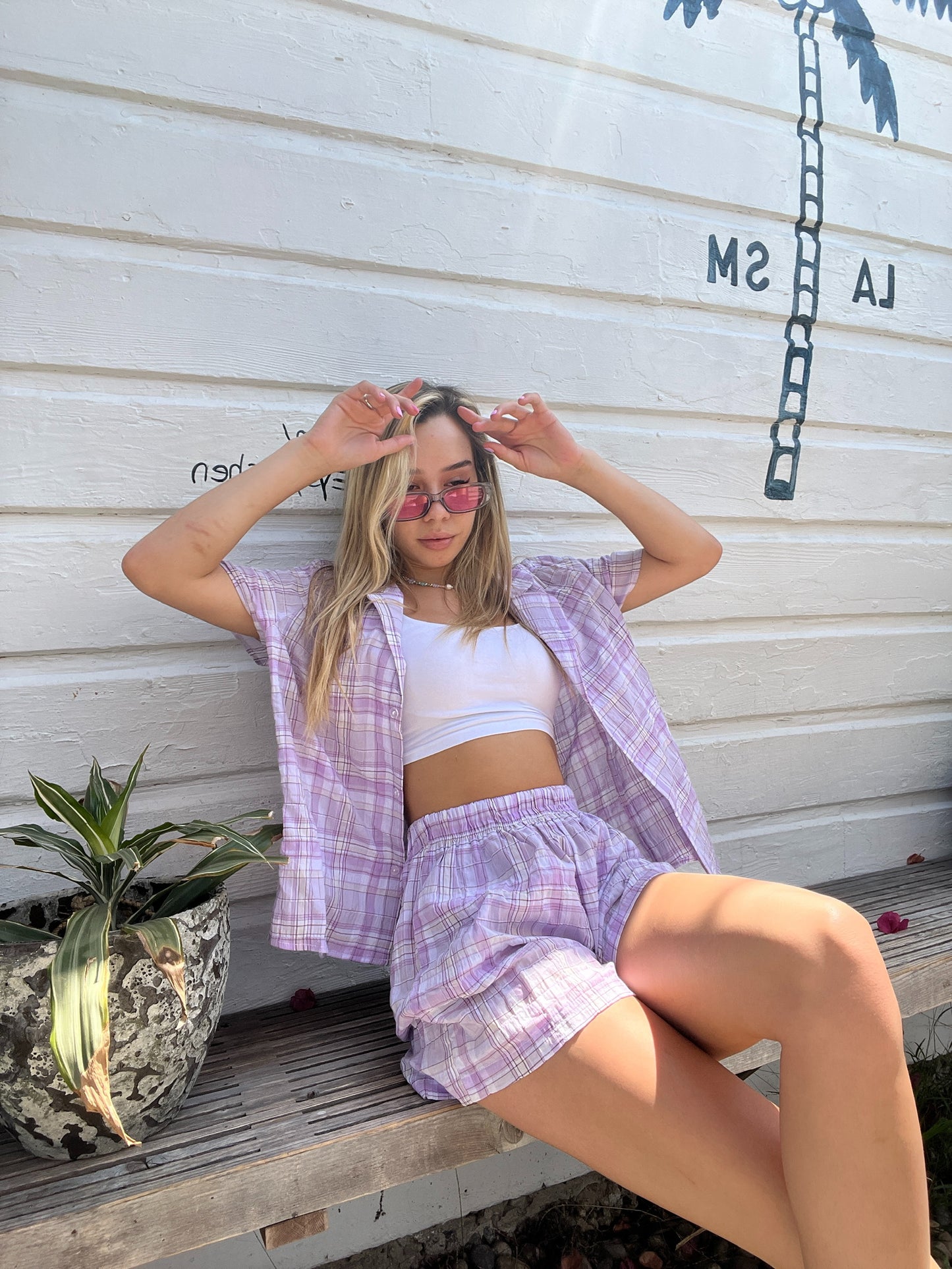 Hawaii Short - Violet plaid