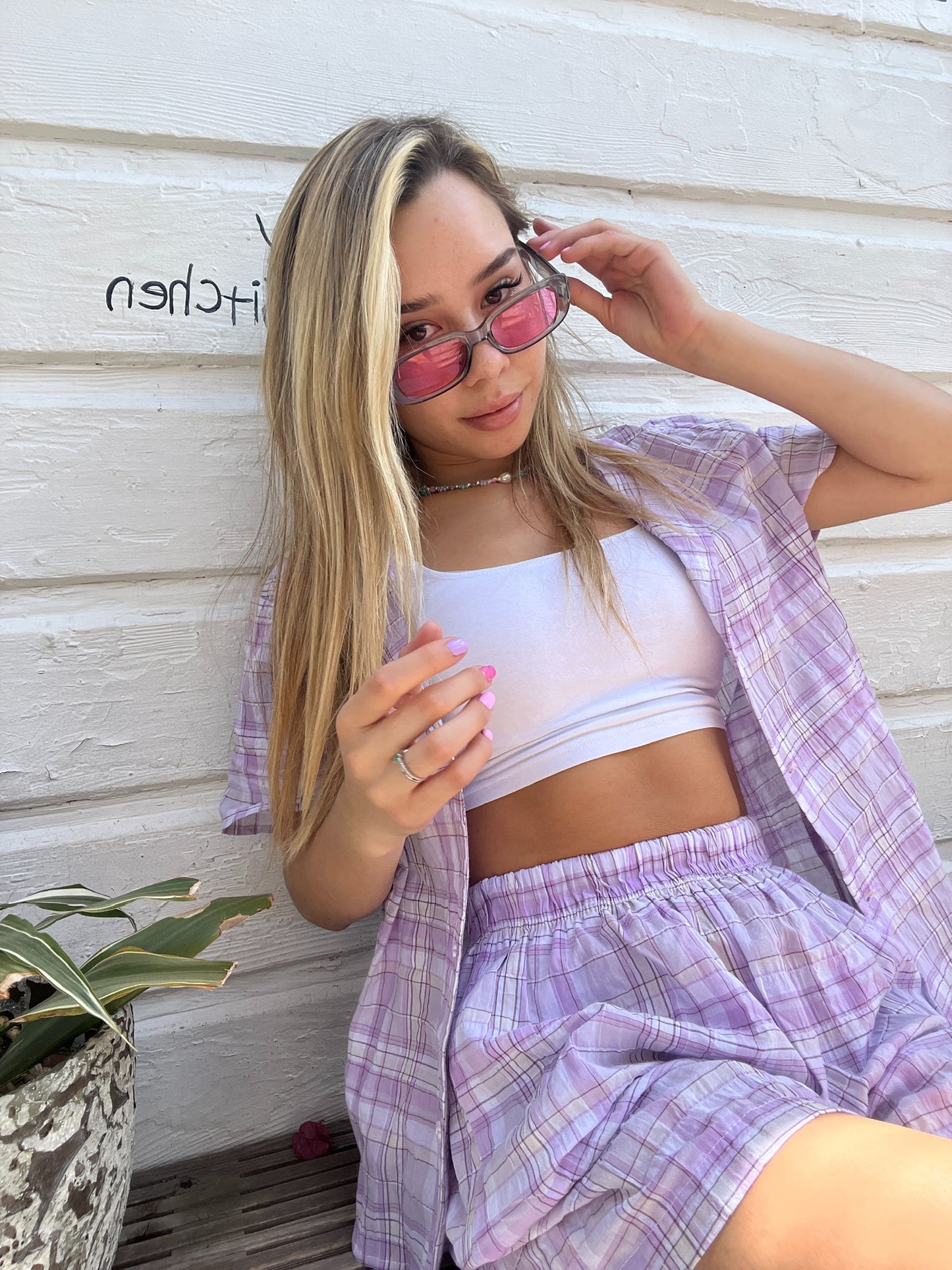 Hawaii Short - Violet plaid