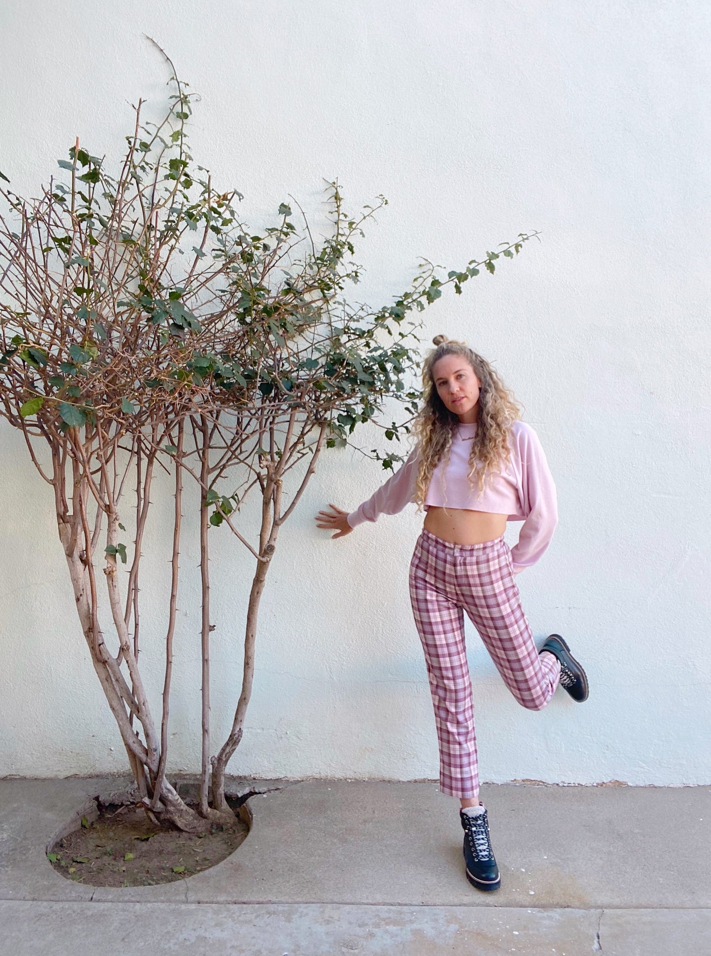 Skater Pant - Plum Plaid