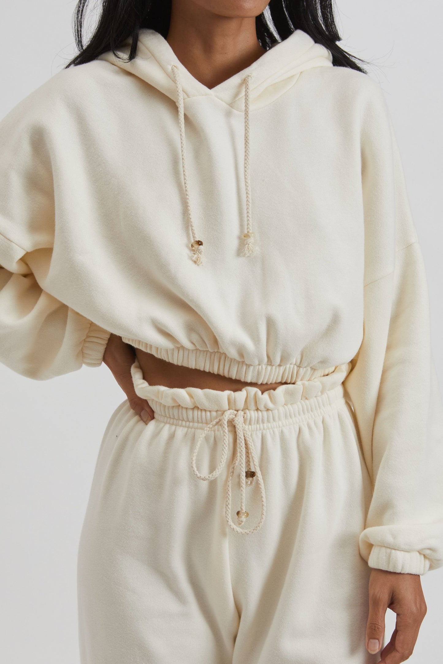 Vintage Fleece Cropped Hoodie