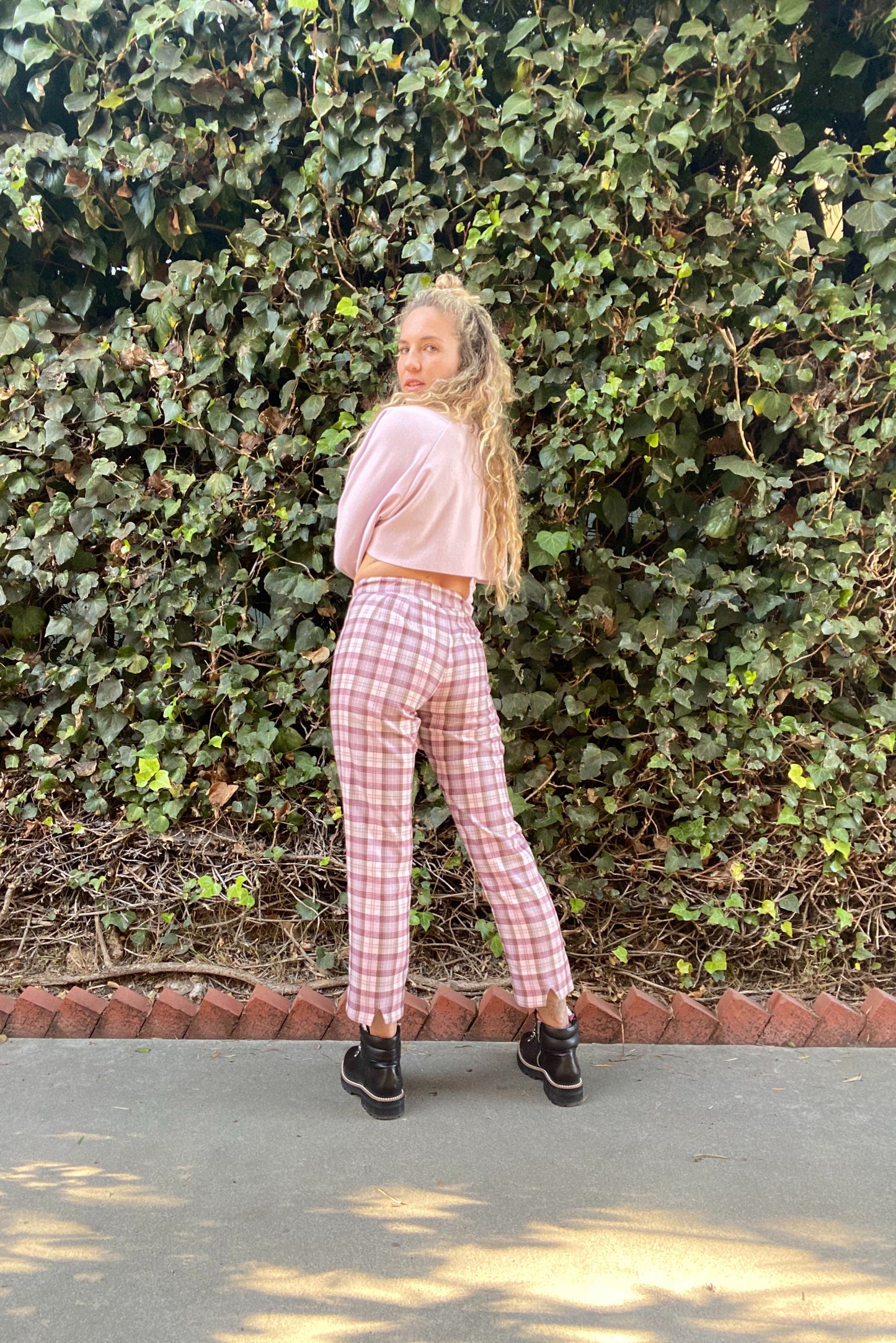 Skater Pant - Plum Plaid