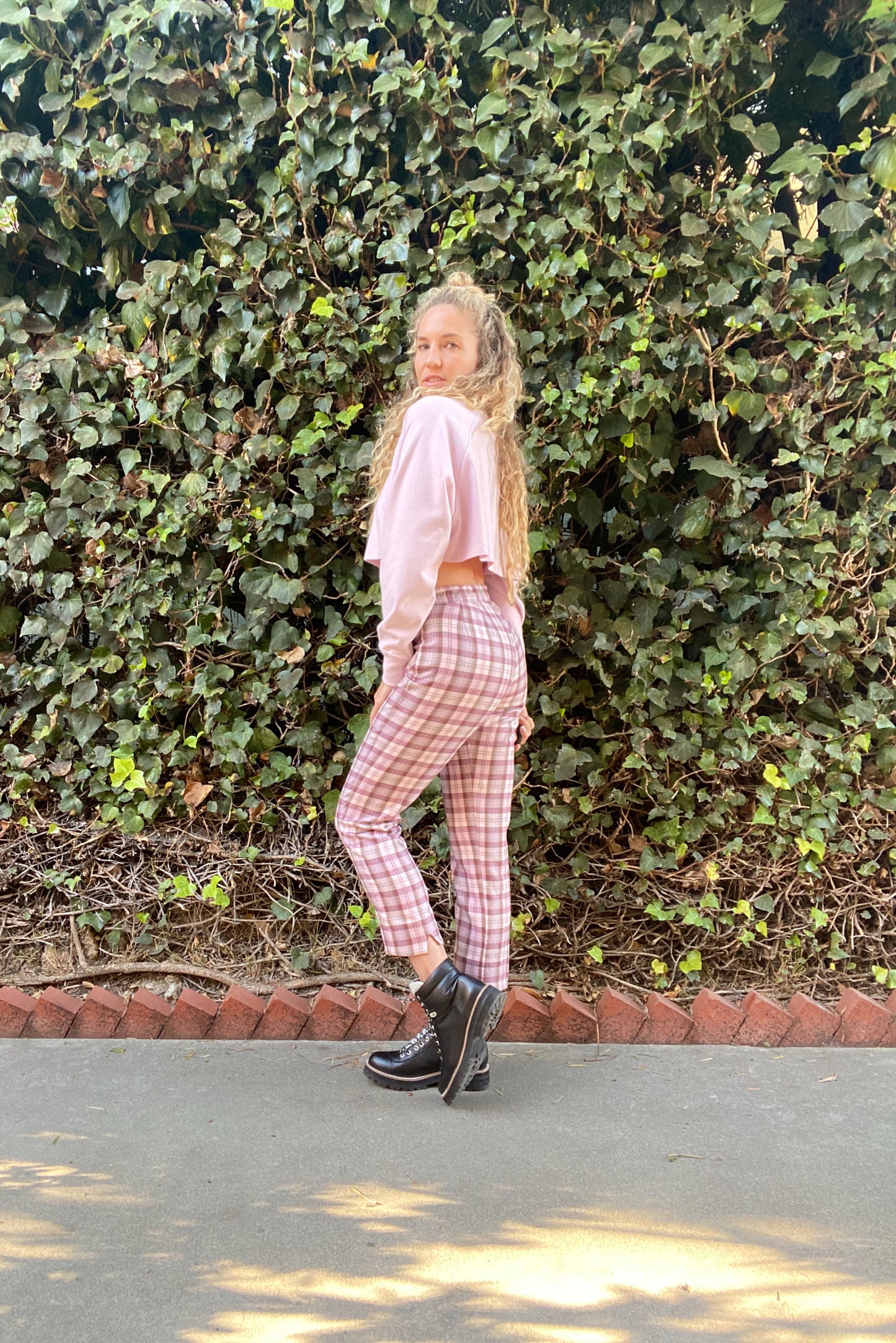 Skater Pant - Plum Plaid