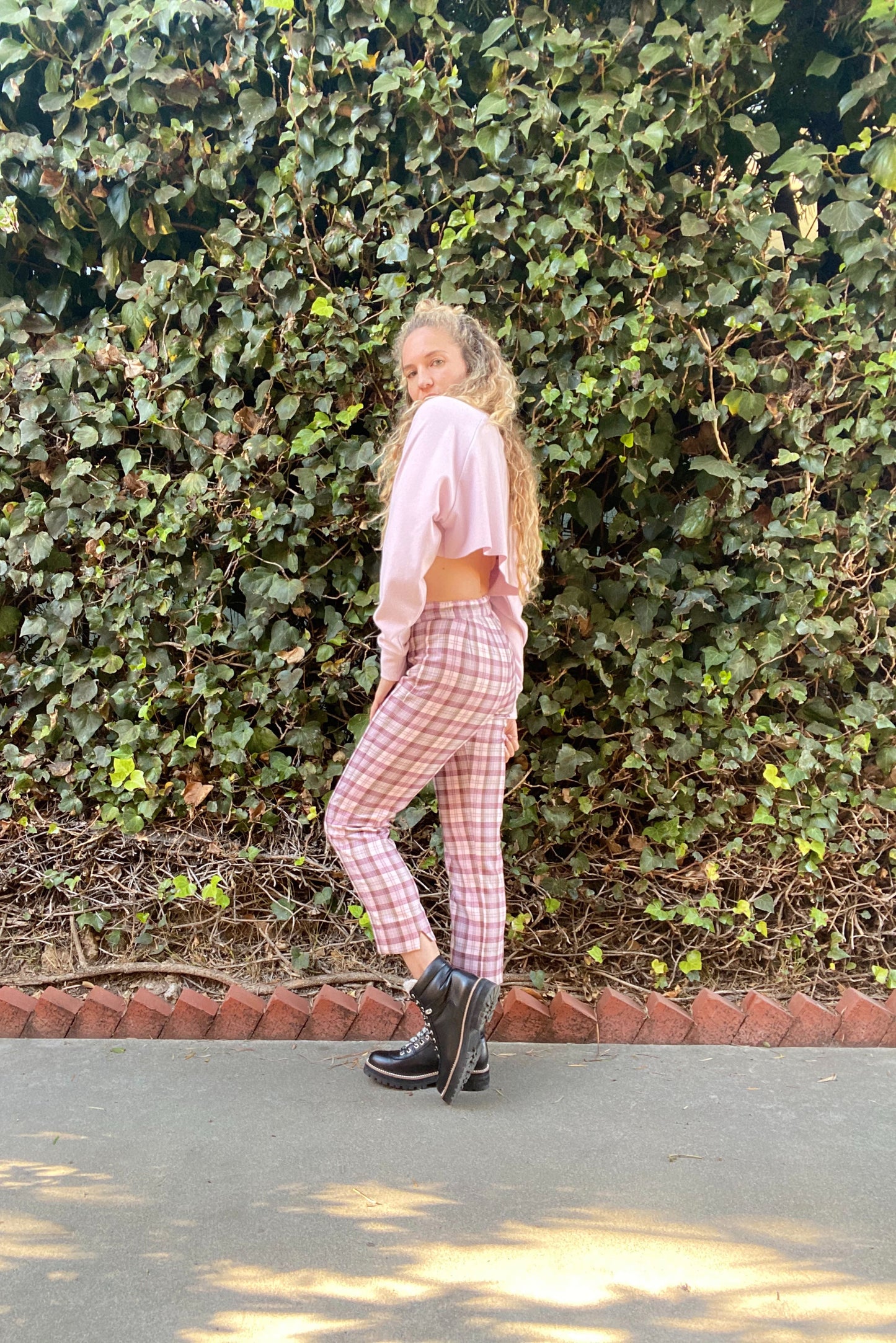 Skater Pant - Plum Plaid