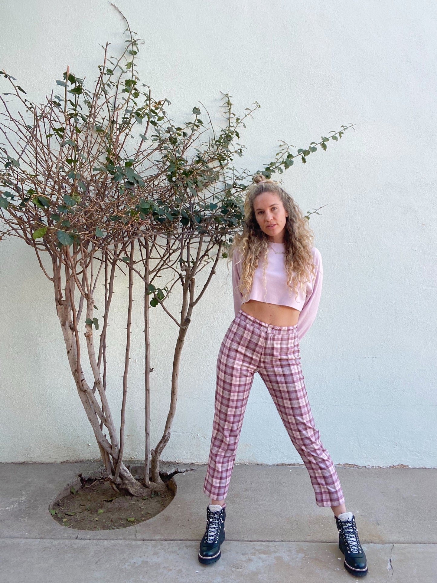 Skater Pant - Plum Plaid