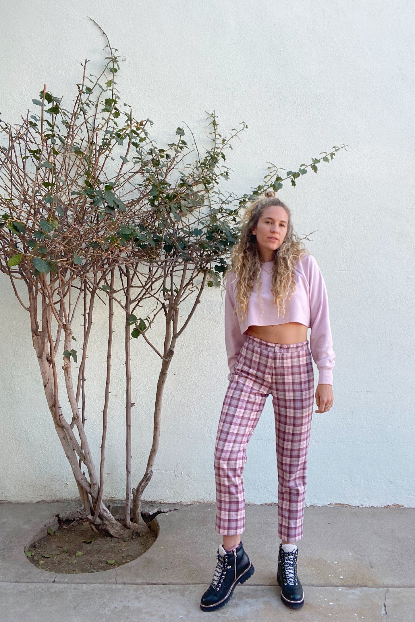 Skater Pant - Plum Plaid