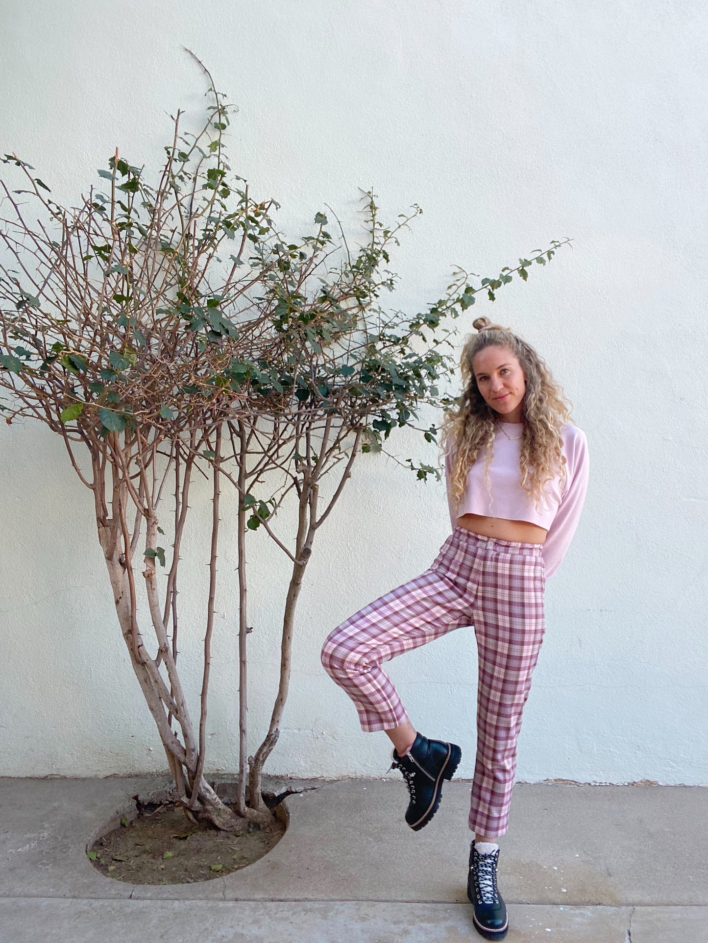 Skater Pant - Plum Plaid