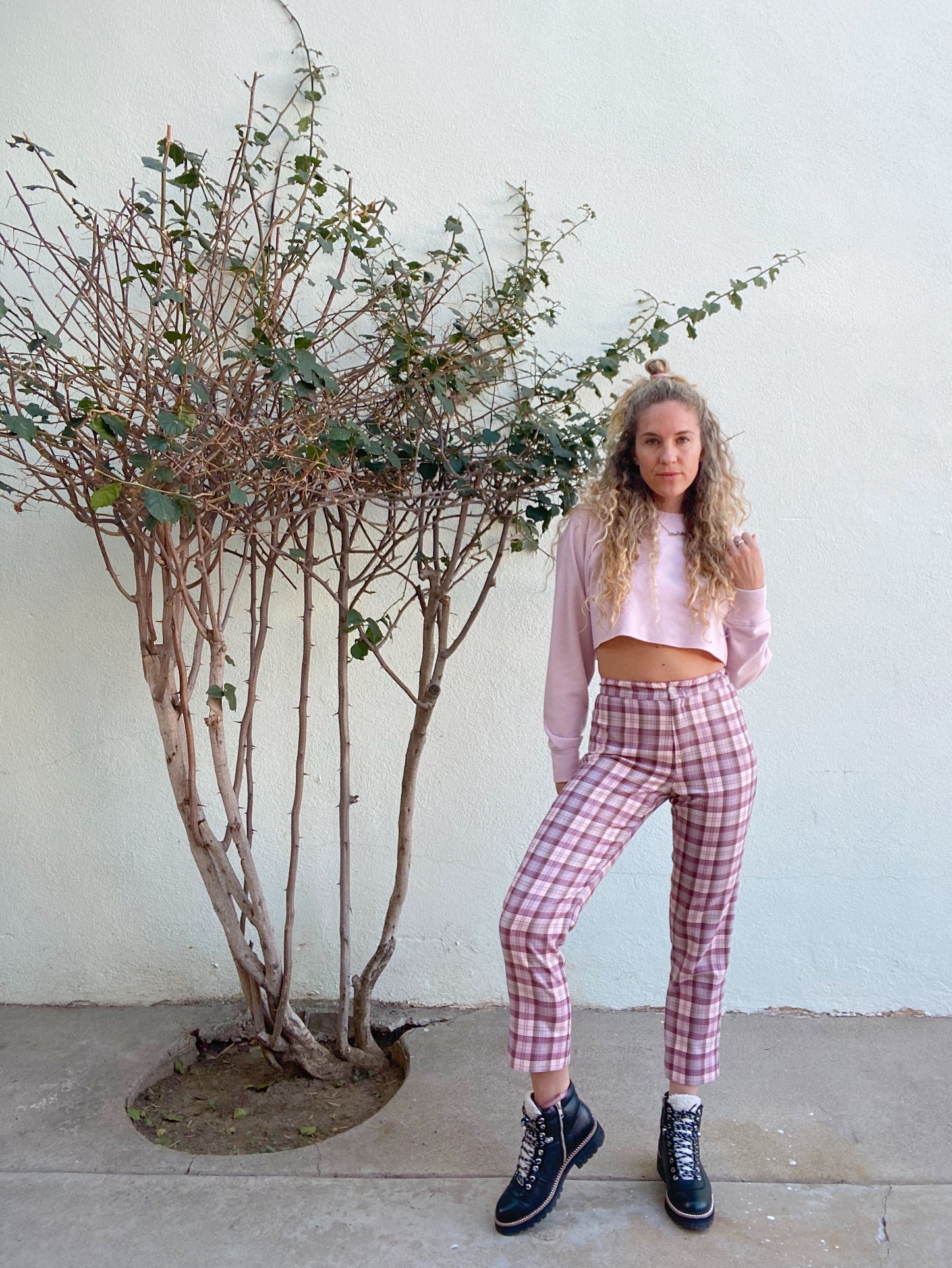 Skater Pant - Plum Plaid