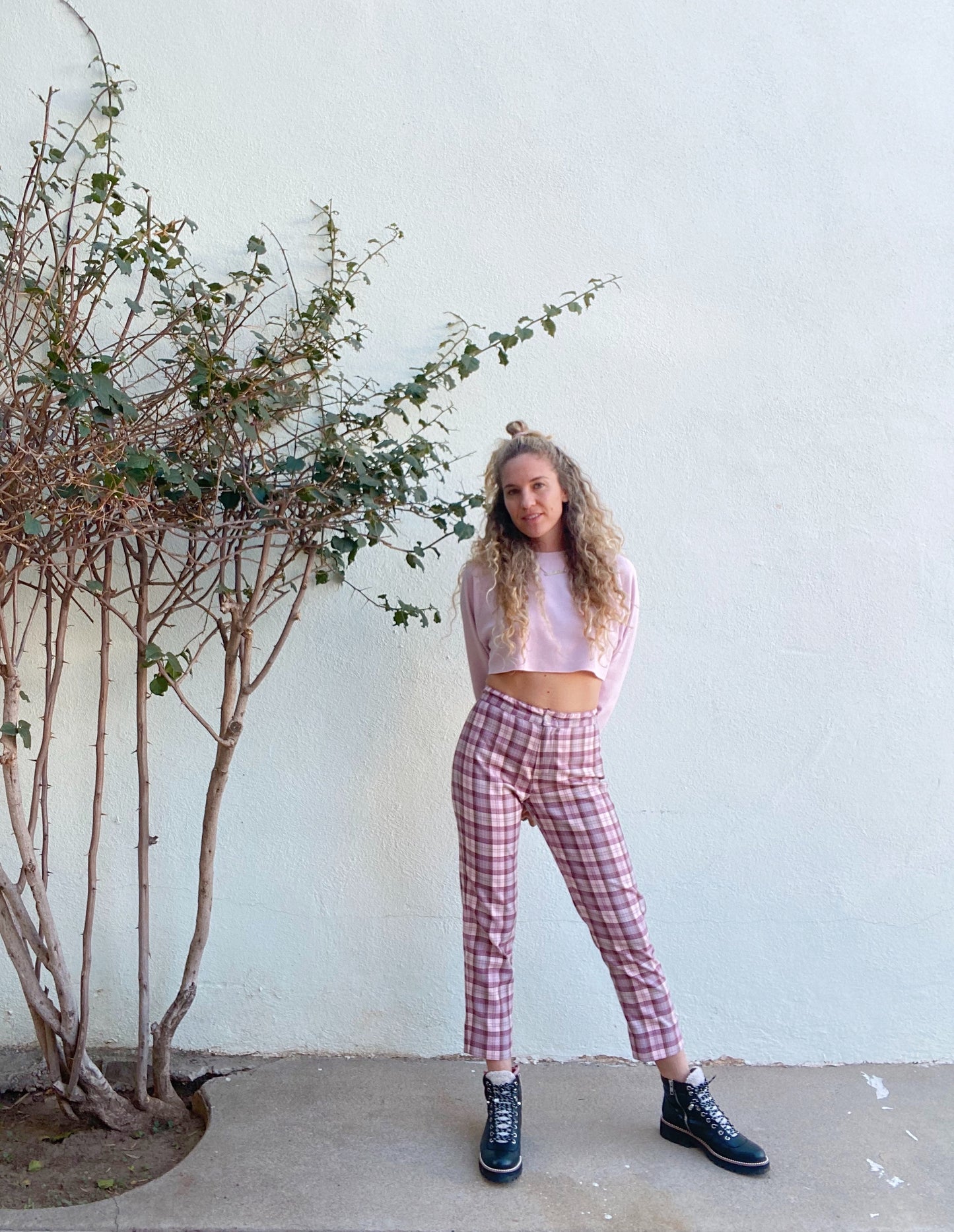 Skater Pant - Plum Plaid