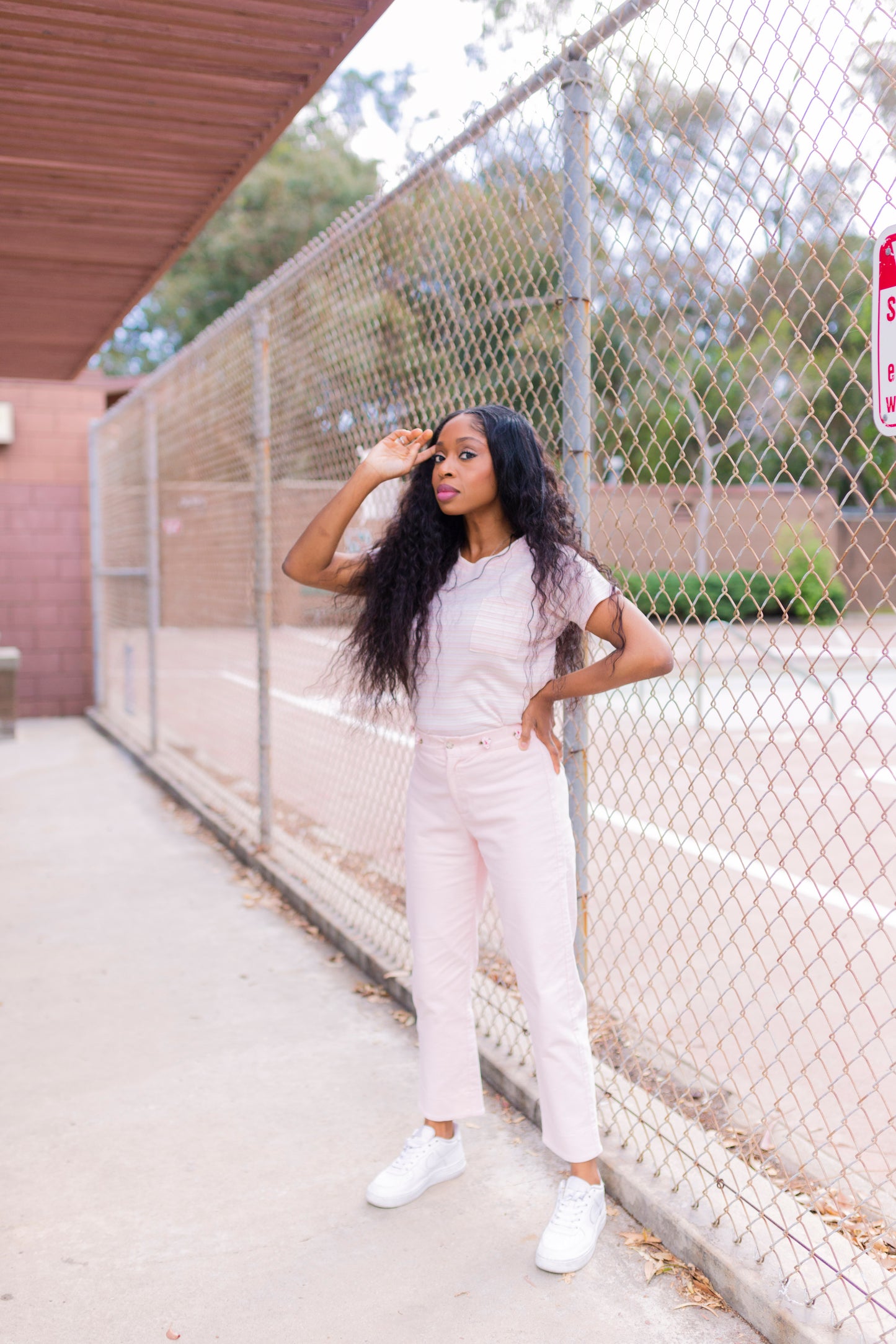 Skater Pant - Pink Corduroy w/ Floral Embroidery